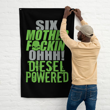 man hanging 6.0 Power Stroke Diesel Flag
